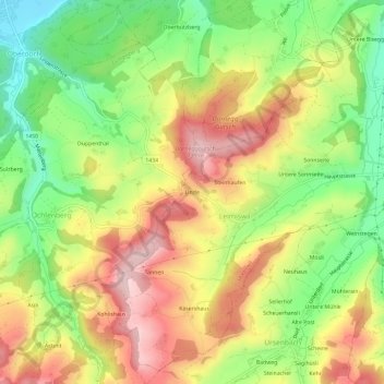 Linde topographic map, elevation, terrain