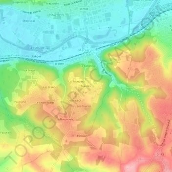 Beaulieu topographic map, elevation, terrain