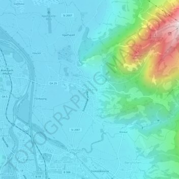 Burgberg topographic map, elevation, terrain