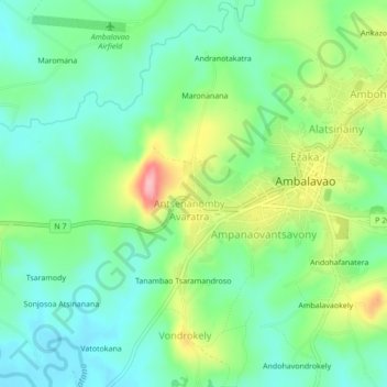 Androka I topographic map, elevation, terrain