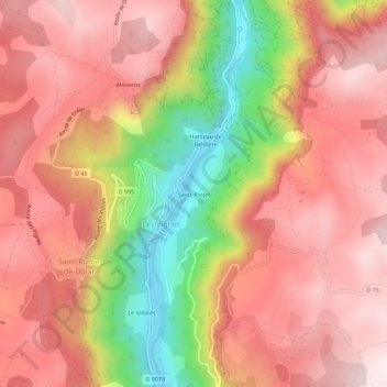 Saint-Prejet topographic map, elevation, terrain