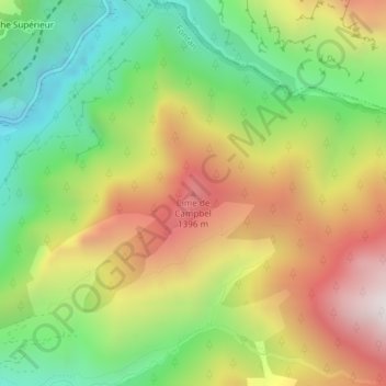 Cime de Campbel topographic map, elevation, terrain