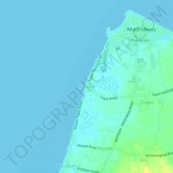Tarong topographic map, elevation, terrain