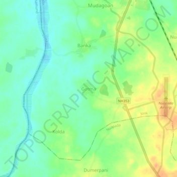 Gotma topographic map, elevation, terrain
