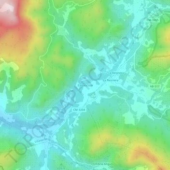 Carrascosa topographic map, elevation, terrain