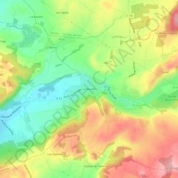 Le Revolet topographic map, elevation, terrain