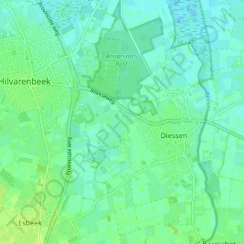 Waterstraat topographic map, elevation, terrain