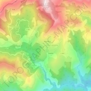 Olmi topographic map, elevation, terrain