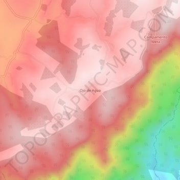 Ojo de Agua topographic map, elevation, terrain