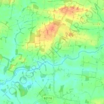 Wineham topographic map, elevation, terrain