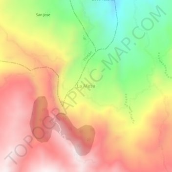 La Mesa topographic map, elevation, terrain