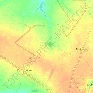 Burchak topographic map, elevation, terrain