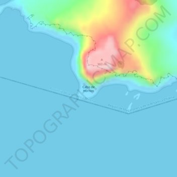 Cape Horn topographic map, elevation, terrain