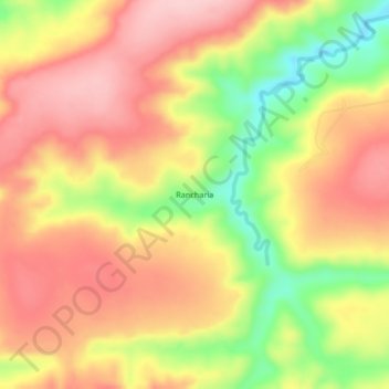 Rancharia topographic map, elevation, terrain