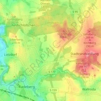 Friedrichstal topographic map, elevation, terrain