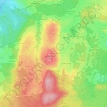 Hauptmannsgreut topographic map, elevation, terrain