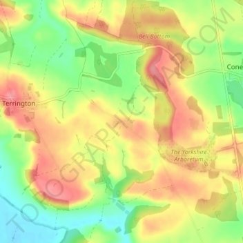 Ganthorpe topographic map, elevation, terrain