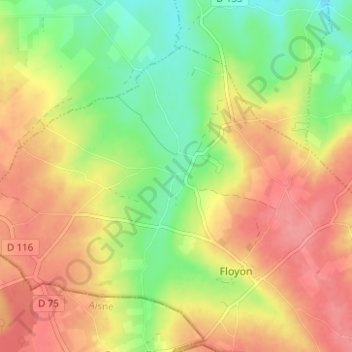 Chevireuil topographic map, elevation, terrain