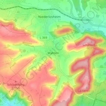 Wahlen topographic map, elevation, terrain