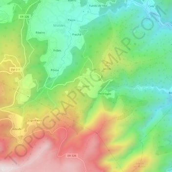Fuste topographic map, elevation, terrain