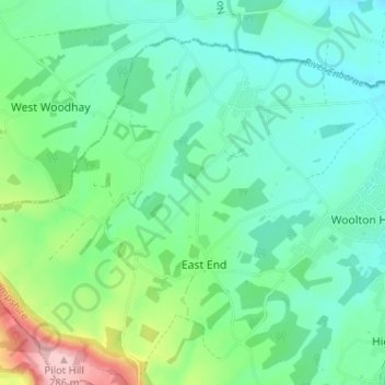Heath End topographic map, elevation, terrain