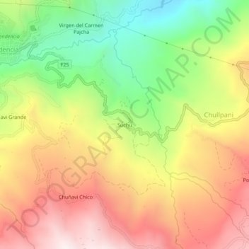 Suchu topographic map, elevation, terrain