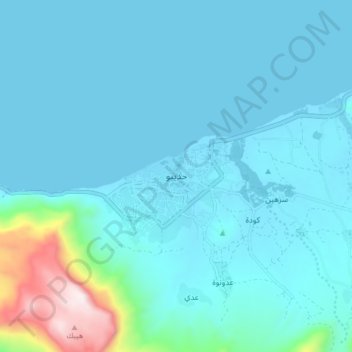 Hadiboh topographic map, elevation, terrain