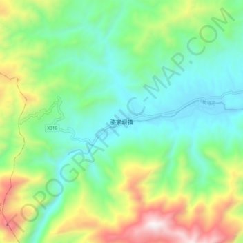 骆家坝镇 topographic map, elevation, terrain