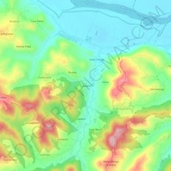 Sulpiano topographic map, elevation, terrain