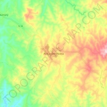 Ankazomiriotra topographic map, elevation, terrain