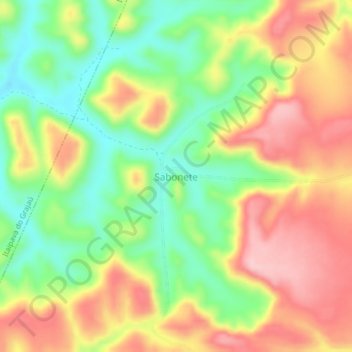 Sabonete topographic map, elevation, terrain