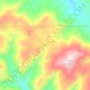 Garnet topographic map, elevation, terrain