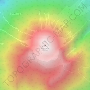Mount Gamalama topographic map, elevation, terrain
