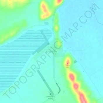 Benambra topographic map, elevation, terrain