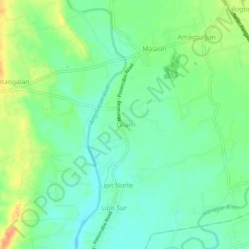 Dilan topographic map, elevation, terrain