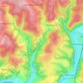 Ringenstellen topographic map, elevation, terrain
