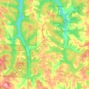 Brownsville topographic map, elevation, terrain