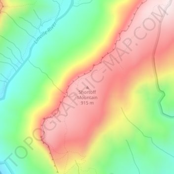 Shortoff Mountain topographic map, elevation, terrain