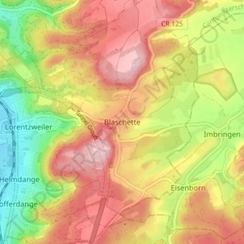 Blaschette topographic map, elevation, terrain