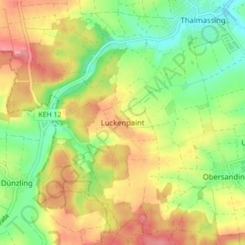 Luckenpaint topographic map, elevation, terrain