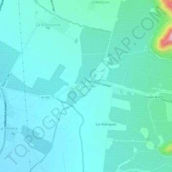 El Carmen topographic map, elevation, terrain