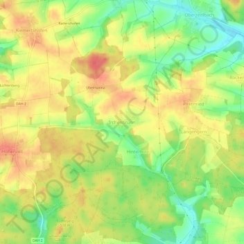 Irchenbrunn topographic map, elevation, terrain