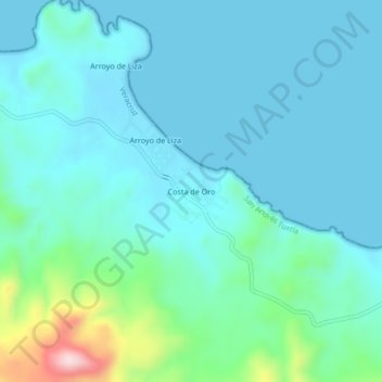 Costa de Oro topographic map, elevation, terrain