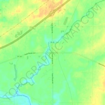 Austinburg topographic map, elevation, terrain