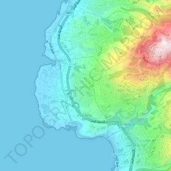 Kfar Yassine topographic map, elevation, terrain