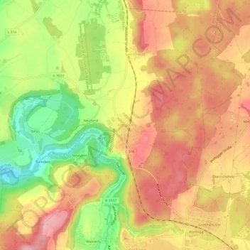 Alttann topographic map, elevation, terrain
