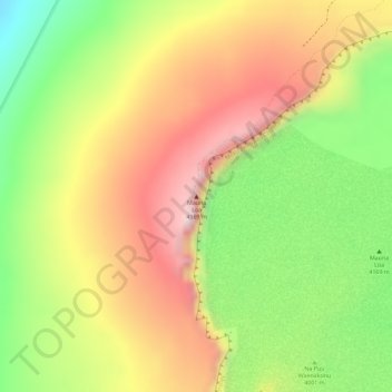 Mauna Loa topographic map, elevation, terrain