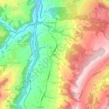 Ebnet topographic map, elevation, terrain