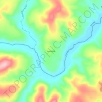 Atabaia topographic map, elevation, terrain