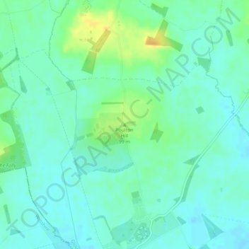Poulton Hill topographic map, elevation, terrain